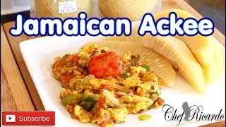 Fryup Jamaican Ackee With Cook BreadfruitVegan Dish  Recipes By Chef Ricardo [upl. by Quarta981]