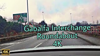 How to turn right and take the 3rd exit at Gabalfa Interchange Roundabout Cardiff 4K [upl. by Aaberg]