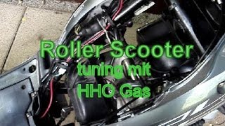 2014 Motorroller tuning mit Knallgas Wasserstoff Additiv [upl. by Ivett740]