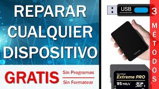 ¿Memoria USB dañada o ERRORES Reparar Tarjeta SDDisco Duro SIN PERDER INFORMACIÓN  GRATIS 2021 [upl. by Anitneuq]