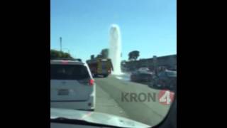 RAW VIDEO Exploding Fire Hydrant [upl. by Damek844]