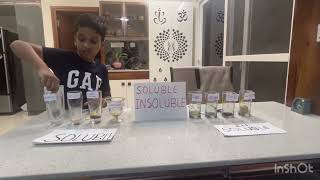 experiment on Soluble Vs Insoluble solids Grade 2 [upl. by Ramona230]