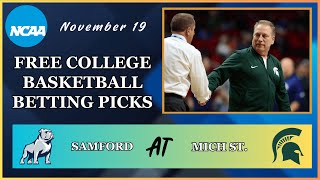 College Basketball Pick  Samford vs Michigan State Prediction 11192024 Free Best Bets amp Odds [upl. by Arraeis864]