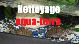 Tuto  Entretien de mon aqua terrarium  tortue deau  How to Clean a Fish Tank [upl. by Tresa]