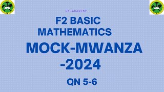 FORM TWO MATHEMATICS MWANZA REGION MOCK 2024PART 3 [upl. by Annirak152]