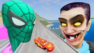 SKIBIDI Toilet vs Green Spider Car CRASH Accident Speedbump Bollard [upl. by Sairtemed]