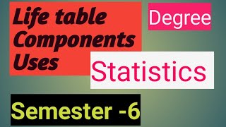 life table  components  degree  statistics  Applied statistical II [upl. by Esirahc]