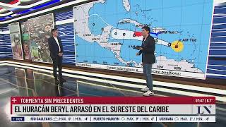 El huracán Beryl arrasó en el sureste del Caribe una tormenta sin precedentes [upl. by Palestine234]