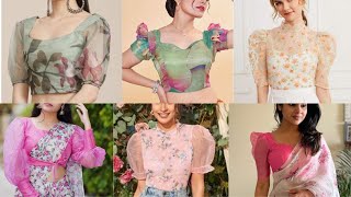 latest organza blouse designs [upl. by Andrei]