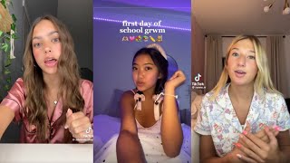 Grwm first day of school  TikTok compilation 🪞🎀 [upl. by Mariam]