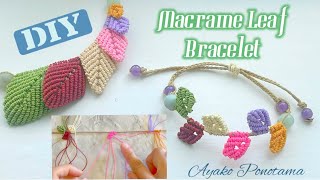 Stepbystep How to make a Macrame Leaf Bracelet macramediy stepbystep diycraft originaldesign [upl. by Ezitram]