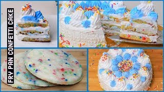 Eggless cake on fry panEggless confetti cake without oven Fry pan cake [upl. by Filberto737]