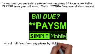 Pay SIMPLE MOBILE by Phone Dial PAYSM [upl. by Lotsirk]