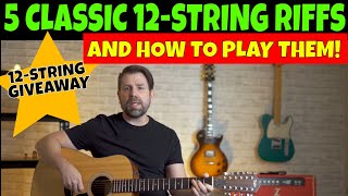 5 Classic Easy 12 String Riffs and How To Play Them [upl. by Caldwell]