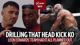 INCREDIBLE footage of Leon Edwards team drilling THAT head kick KO  UFC 278 Usman v Edwards II [upl. by Bodwell89]