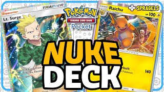 Lt Surge Raichu Deck One Hit KOs EX Pokemon  Pokemon TCG Pocket [upl. by Wainwright]