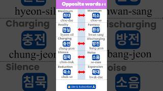 Korean Opposite Words Expand Your Vocabulary 현실환상🌏🦄 learnkorean [upl. by Flss123]