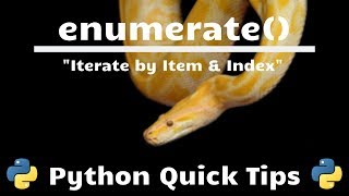 Python Enumerate Function  Python Quick Tips [upl. by Marian]