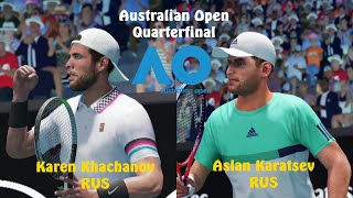 Australian Open 2023  Karen Khachanov vs Aslan Karatsev  Quarterfinal  AO Tennis 2 [upl. by Aric]