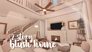 2 story blush family home ♡  bloxburg speedbuild  luminto [upl. by Hanzelin]