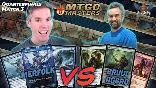 Merfolk vs Gruul Aggro  MTG Modern  MTGO Masters  Quarterfinals  Match 3 [upl. by Erdreid]