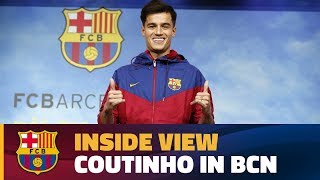 BEHIND THE SCENES Coutinhos first day at Barça [upl. by Amador]