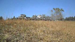 4 Stuart tanks live fire of main guns  37mm [upl. by Rubma]