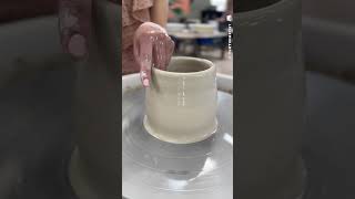 16 seconds of throwing a porcelain dumpling on the wheel ceramics pottery [upl. by Carn]