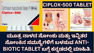 CIPLOX500 TABLET REVIEW IN KANNADA  USES  KANNADA  SIDEEFFECTS  SAFETY ADVICE [upl. by Deevan]