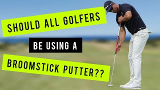 High Handicap Review Should ALL golfers be using a long putter  broomstick putter [upl. by Enaitsirhc795]