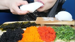 BACK TO BASIC TOBIKO EGGS SEAWEE AND MOCHI LIGHT WHISPERS  SASASMR [upl. by Notlrac]