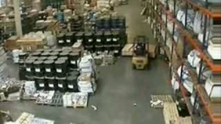 Warehouse Forklift Driver Gives A Whole New Meaning To The Domino Effect [upl. by Winny]