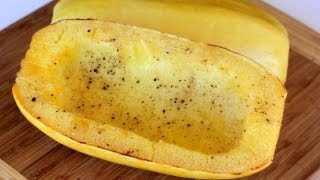 ROASTED SPAGHETTI SQUASH  how to roast spaghetti squash [upl. by Nnylyar]