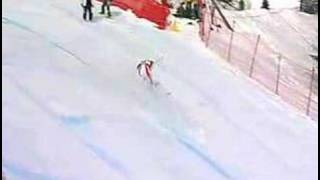 Skier Gets Tagged by the Flag [upl. by Annalla261]