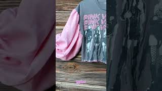 Handmade crop BLACKPINK tee hand dyed vintage linen balloon sleeves M uplovecreationsetsycom [upl. by Rifkin902]