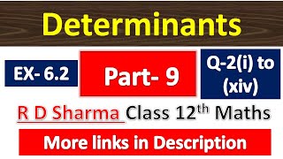 Determinants  R D Sharma Class 12th Maths Solution  Dhanpat Rai Publication  Chapter 6  Part 9 [upl. by Anitsirhk]