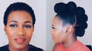 How To  Faux Hawk Updo On Short Natural Hair [upl. by Aleksandr]