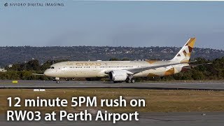 12 minute 5PM rush on Runway 03 at Perth Airport [upl. by Lynnette423]