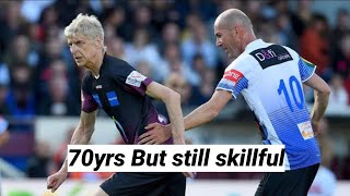 Arsene Wenger vs Zinedine Zidane Charity Match  Amazing Skills at 70 years old [upl. by Selden]