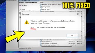 Fix Error 2 The system cannot find the file specified in Windows 11 1087  How To Solve Service ✅ [upl. by Salina]