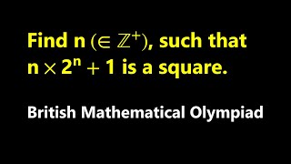 British Mathematical Olympiad Find Integer N Such That The Algebraic Expression Is A Square [upl. by Aikemat543]