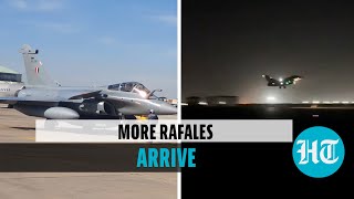 Watch More Rafale jets land in India IAF thanks UAE for midair refuelling [upl. by Lehet]