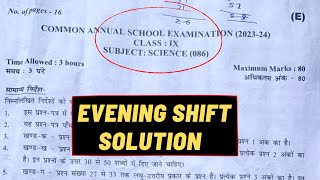 Class 9 Science Paper Solution Evening Shift  Science Answer Key Class 9 Final Exam 2024 Delhi [upl. by Sapphire354]