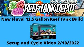 New Fluval 135 Gallon Evo Reef Tank Setup and Cycle [upl. by Anelrats]