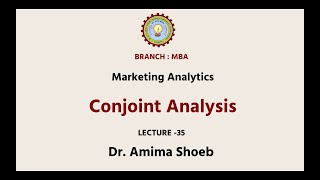 Marketing Analytics  Conjoint Analysis  AKTU Digital Education [upl. by Anua]