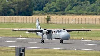 Pilatus Britten Norman BN2T Islander ASTOR GDLRA departure RAF Fairford RIAT 2017 AirShow [upl. by Kablesh]