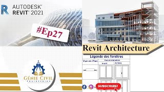 Revit Architecture 2021 Ep27 Comment créer une légende des fenêtres et des portes pour la maison [upl. by Pacificia]