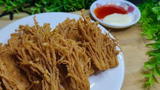 CENDAWAN ENOKI GORENG TEPUNG GUNA DUA BAHAN SAHAJA [upl. by Arahat]