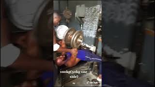 Dumbell chest press 100kg first attempt motivation youtubeshort subcribemychanne [upl. by Idonah]