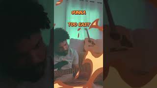 Gunna  Too easy guitar play along  Em Am youtubeshorts shorts [upl. by Beora]